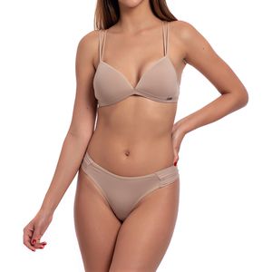 Conjunto Lingerie Microfibra Nude - Haldrys