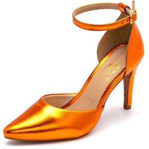 Sapato Scarpin Laranja Napa Metalizada - Haldrys