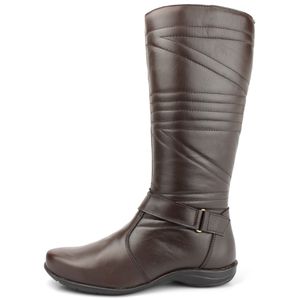 Bota Rasteira Feminina de Couro Café - Haldrys