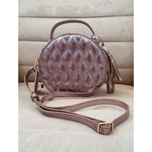 BOLSA REDONDA MATELASSÊ Couro Legítimo - Magia Bolsas e Acessórios