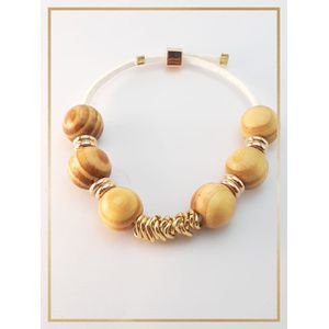 Pulseira couro camurça Madeira - 873 - MARINA JOIAS