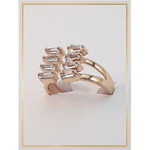 Anel folheado a Ouro 18k com Zircônias Thunder - 3... - MARINA JOIAS