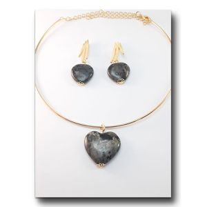 Conjunto folheado à ouro 18k Labradorita - 10 - MARINA JOIAS