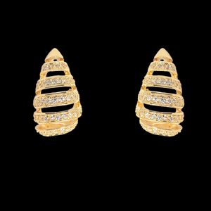 Brinco Zirconia Gota Listras Vazadas - 3872 - EFEITO NATURAL
