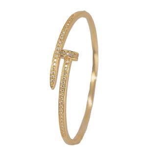 Bracelete Formato Prego com Zircônias - 1001B - EFEITO NATURAL
