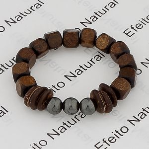 Pulseira Masculina Efeito Natural Pedra Madeira & ... - MARINA JOIAS