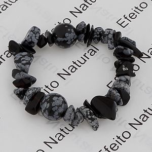 Pulseira Masculina Efeito Natural Obsidiana - 015 - MARINA JOIAS