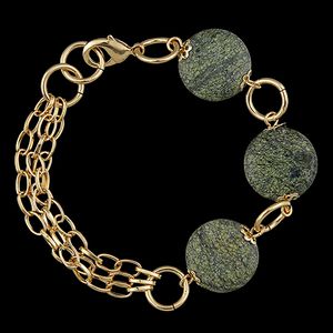 Pulseira Folheada a ouro com pedra natural - 693 - MARINA JOIAS
