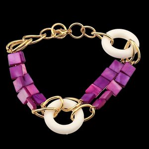 Pulseira com Cascalhos de Madrepérola e Resina Bra... - EFEITO NATURAL