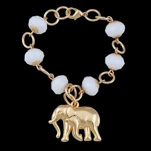 Pulseira Folheada à Ouro Cristais e Elefante - 567 - MARINA JOIAS