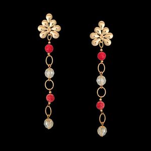 Brinco folheado a ouro 18k flor de primavera - 116 - MARINA JOIAS