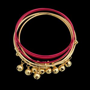 Pulseira folheada a ouro 18k resinada com bolinhas... - MARINA JOIAS