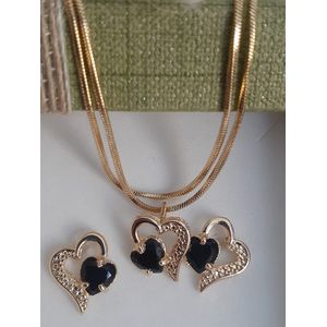 Conjunto folheado Zircônia Black - 149 - MARINA JOIAS