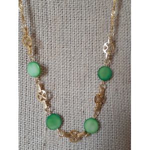 Conjunto de colar e brinco com madre perola verde ... - MARINA JOIAS