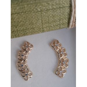 Brinco folheado a ouro 18k Flores - 2512 - MARINA JOIAS