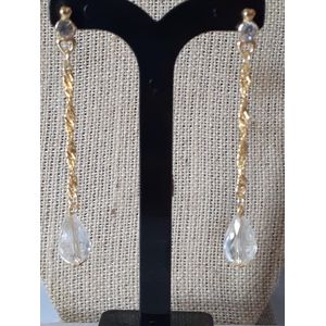 Brinco folheado a ouro 18k Correntinha Cristal - 2... - MARINA JOIAS