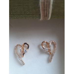 Brinco folheado ouro 18k Zirconia de Coração - 259... - MARINA JOIAS