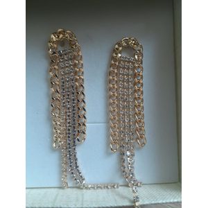 Brinco folheado ouro 18k Zirconia Acorrentado - 25... - MARINA JOIAS