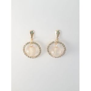 Brinco folheado ouro 18k Rodelinha Strass - 2575 - MARINA JOIAS