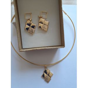 Conjunto Aro folheado à ouro 18k Azulejinho - 188 - MARINA JOIAS