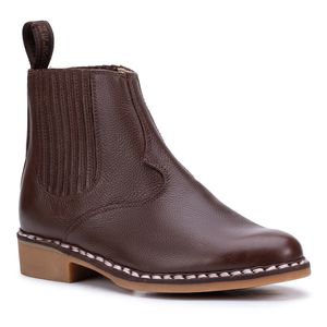 Botina Masculina Vira Francesa Café - REF09CF - Nelson Butina