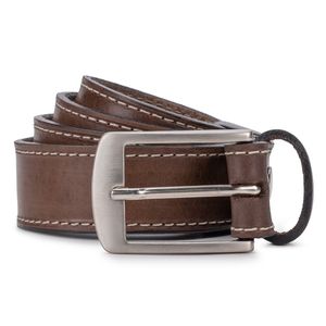Cinto em Couro Nobre Marrom Rustico - 33mm Liso - ... - Nelson Butina