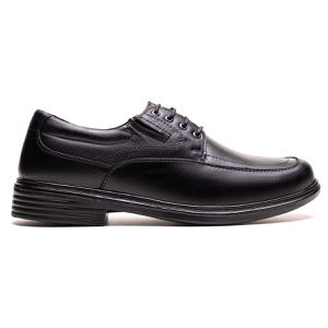 Sapato Masculino Ultra Comfort em Couro Preto - Pé Leve Calçados