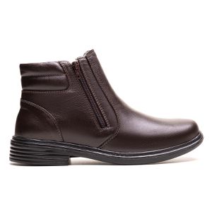Bota Masculina Ultra Comfort em Couro Café - Pé Leve Calçados