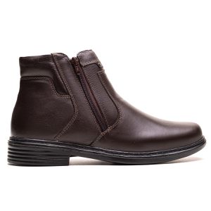 Bota Masculina Ultra Comfort em Couro Café - Pé Leve Calçados
