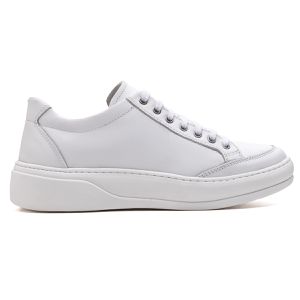 Tênis Casual Masculino Ultra Comfort em Couro Bran... - Pé Leve Calçados