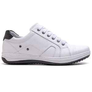 Sapatênis Masculino Ultra Comfort em Couro Branco - Pé Leve Calçados