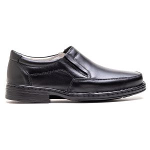 Sapato Masculino Ultra Comfort em Couro Preto - Pé Leve Calçados
