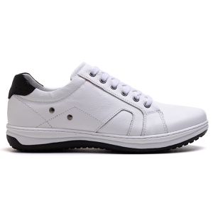 Sapatênis Masculino Ultra Comfort em Couro Branco - Pé Leve Calçados
