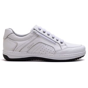 Sapatênis Masculino Ultra Comfort em Couro Branco - Pé Leve Calçados