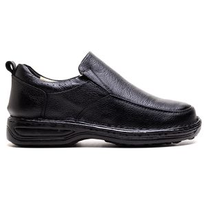 Sapato Comfort Masculino em Couro Preto - Pé Leve Calçados