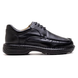 Sapato Comfort Masculino em Couro Preto - Pé Leve Calçados