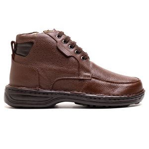 Bota Comfort Masculino em Couro Café - Pé Leve Calçados
