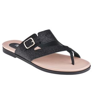 Chinelo Cosmos - Glitter Preto - PI-418022-PTO - Pé Relax Sapatos Confortáveis