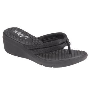 Chinelo Anabela Papoula - Preto - PI-540356-PTO - Pé Relax Sapatos Confortáveis