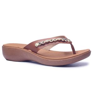 Chinelo Feminino Especial para Esporão de Calcâneo - Telha - PR475203TL - Pé Relax Sapatos Confortáveis