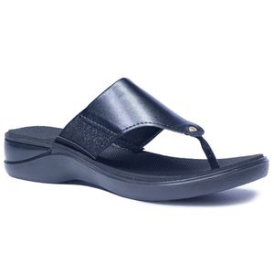 Chinelo Feminino Confortável para Fascite Plantar - Preto - PR488700PR - Pé Relax Sapatos Confortáveis