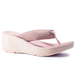 Chinelo Feminino Confort para Fascite e Esporão - Rose / Ouro - PR591603RS - Pé Relax Sapatos Confortáveis