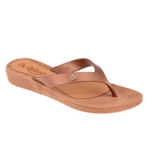 Chinelo Flat Agapanto - Bronze - TA-210006-BRZ - Pé Relax Sapatos Confortáveis
