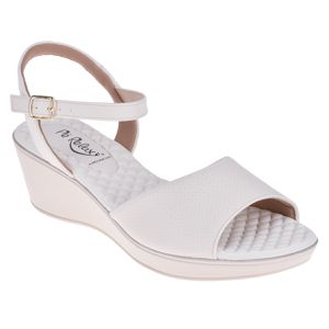 Sandália Anabela Papoula - Off White - PI-540371-OFW - Pé Relax Sapatos Confortáveis