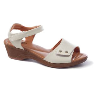 Sandália Verbena - Off White - SF-110-SMOW - Pé Relax Sapatos Confortáveis
