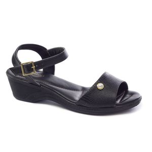 Sandália Confortável para Esporão e Fascite - Preta - SF-115-SMPR - Pé Relax Sapatos Confortáveis