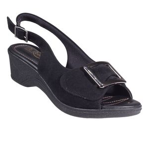 Sandália Verbena - Preta - SF-205-PTA - Pé Relax Sapatos Confortáveis