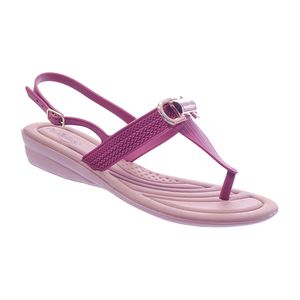 Sandália Flat Orquídea - Vinho - VZ-086ABVZ-VI - Pé Relax Sapatos Confortáveis