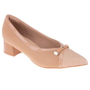 Scarpin Salto Baixo Jade - Rosado - PI-739053-NUD - Pé Relax Sapatos Confortáveis