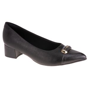 Scarpin Salto Baixo Jade - Preto - PI-739065-PT - Pé Relax Sapatos Confortáveis